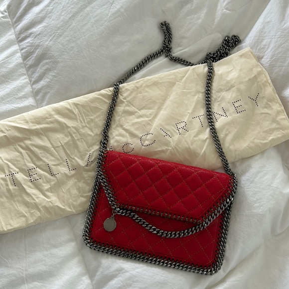 Stella McCartney Crossbody & Clutch Red EUC - Picture 1 of 7